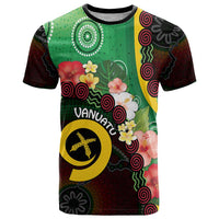Long God Yumi Stanap Vanuatu T Shirt Tropical Flowers Aboriginal Pattern