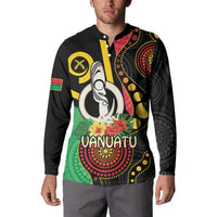 Tamtam Drum Vanuatu Button Sweatshirt Boar Tusk Aboriginal Flag Style LT14 - Polynesian Pride
