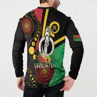 Tamtam Drum Vanuatu Button Sweatshirt Boar Tusk Aboriginal Flag Style LT14 - Polynesian Pride