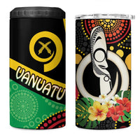 Tamtam Drum Vanuatu 4 in 1 Can Cooler Tumbler Boar Tusk Aboriginal Flag Style LT14 One Size: 16 oz Black - Polynesian Pride