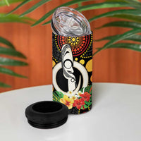 Tamtam Drum Vanuatu 4 in 1 Can Cooler Tumbler Boar Tusk Aboriginal Flag Style LT14 - Polynesian Pride