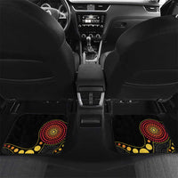 Tamtam Drum Vanuatu Car Mats Boar Tusk Aboriginal Flag Style LT14 Set 2pcs - Back Black - Polynesian Pride