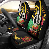 Tamtam Drum Vanuatu Car Seat Cover Boar Tusk Aboriginal Flag Style