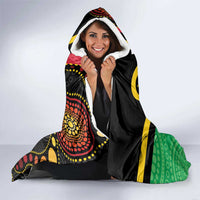 Tamtam Drum Vanuatu Hooded Blanket Boar Tusk Aboriginal Flag Style LT14 - Polynesian Pride
