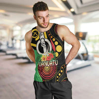 Tamtam Drum Vanuatu Men Tank Top Boar Tusk Aboriginal Flag Style LT14 Black - Polynesian Pride