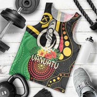 Tamtam Drum Vanuatu Men Tank Top Boar Tusk Aboriginal Flag Style LT14 - Polynesian Pride
