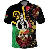 Tamtam Drum Vanuatu Polo Shirt Boar Tusk Aboriginal Flag Style