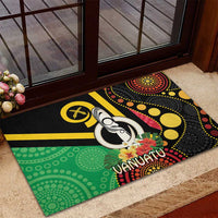 Tamtam Drum Vanuatu Rubber Doormat Boar Tusk Aboriginal Flag Style LT14 - Polynesian Pride