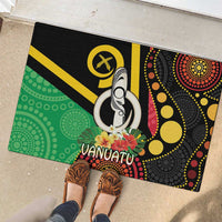 Tamtam Drum Vanuatu Rubber Doormat Boar Tusk Aboriginal Flag Style LT14 - Polynesian Pride
