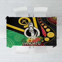 Tamtam Drum Vanuatu Tablecloth Boar Tusk Aboriginal Flag Style LT14 Black - Polynesian Pride