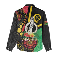 Tamtam Drum Vanuatu Women Casual Shirt Boar Tusk Aboriginal Flag Style