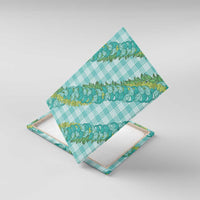 Hawaii Jade Vine Lei Canvas Wall Art Aloha Palaka Motif - Turquoise LT14 With Frame Turquoise - Polynesian Pride