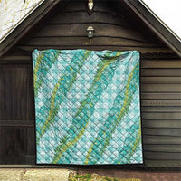 Hawaii Jade Vine Lei Quilt Aloha Palaka Motif - Turquoise - Polynesian Pride