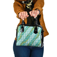 Hawaii Jade Vine Lei Shoulder Handbag Aloha Palaka Motif - Turquoise LT14 One Size Turquoise - Polynesian Pride