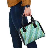 Hawaii Jade Vine Lei Shoulder Handbag Aloha Palaka Motif - Turquoise LT14 - Polynesian Pride
