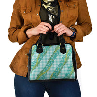 Hawaii Jade Vine Lei Shoulder Handbag Aloha Palaka Motif - Turquoise LT14 - Polynesian Pride
