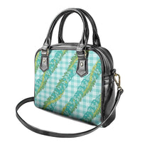 Hawaii Jade Vine Lei Shoulder Handbag Aloha Palaka Motif - Turquoise LT14 - Polynesian Pride