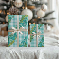 Hawaii Jade Vine Lei Wrapping Paper Aloha Palaka Motif - Turquoise LT14 - Polynesian Pride