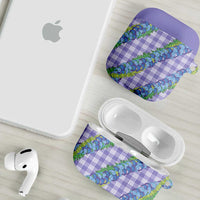 Hawaii Jade Vine Lei AirPods Case Aloha Palaka Motif - Purple LT14 - Polynesian Pride