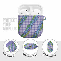 Hawaii Jade Vine Lei AirPods Case Aloha Palaka Motif - Purple LT14 - Polynesian Pride