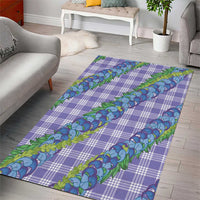 Hawaii Jade Vine Lei Area Rug Aloha Palaka Motif - Purple - Polynesian Pride