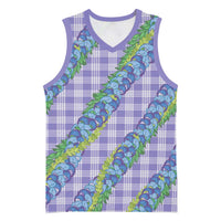 Hawaii Jade Vine Lei Basketball Jersey Aloha Palaka Motif - Purple LT14 Unisex Purple - Polynesian Pride