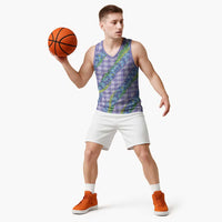 Hawaii Jade Vine Lei Basketball Jersey Aloha Palaka Motif - Purple LT14 - Polynesian Pride