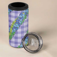 Hawaii Jade Vine Lei 4 in 1 Can Cooler Tumbler Aloha Palaka Motif - Purple - Polynesian Pride