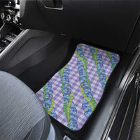 Hawaii Jade Vine Lei Car Mats Aloha Palaka Motif - Purple - Polynesian Pride