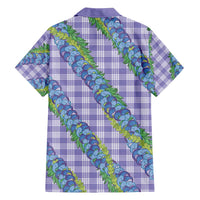 Hawaii Jade Vine Lei Family Matching Summer Maxi Dress and Hawaiian Shirt Aloha Palaka Motif - Purple - Polynesian Pride