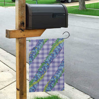 Hawaii Jade Vine Lei Garden Flag Aloha Palaka Motif - Purple - Polynesian Pride