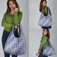 Hawaii Jade Vine Lei Grocery Bag Aloha Palaka Motif - Purple LT14 - Polynesian Pride