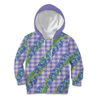 Hawaii Jade Vine Lei Kid Hoodie Aloha Palaka Motif - Purple LT14 Hoodie Purple - Polynesian Pride
