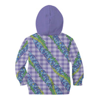 Hawaii Jade Vine Lei Kid Hoodie Aloha Palaka Motif - Purple LT14 - Polynesian Pride