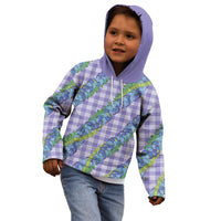 Hawaii Jade Vine Lei Kid Hoodie Aloha Palaka Motif - Purple LT14 - Polynesian Pride