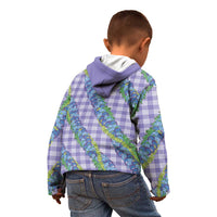 Hawaii Jade Vine Lei Kid Hoodie Aloha Palaka Motif - Purple LT14 - Polynesian Pride