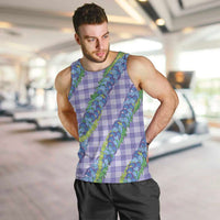 Hawaii Jade Vine Lei Men Tank Top Aloha Palaka Motif - Purple LT14 Purple - Polynesian Pride