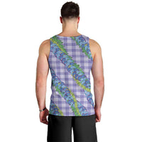 Hawaii Jade Vine Lei Men Tank Top Aloha Palaka Motif - Purple LT14 - Polynesian Pride