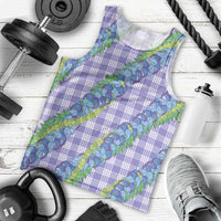 Hawaii Jade Vine Lei Men Tank Top Aloha Palaka Motif - Purple LT14 - Polynesian Pride