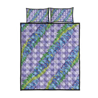 Hawaii Jade Vine Lei Quilt Bed Set Aloha Palaka Motif - Purple - Polynesian Pride