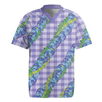 Hawaii Jade Vine Lei Rugby Jersey Aloha Palaka Motif - Purple LT14 Purple - Polynesian Pride