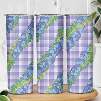 Hawaii Jade Vine Lei Skinny Tumbler Aloha Palaka Motif - Purple - Polynesian Pride