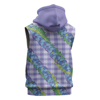 Hawaii Jade Vine Lei Sleeveless Zip Hoodie Aloha Palaka Motif - Purple LT14 - Polynesian Pride