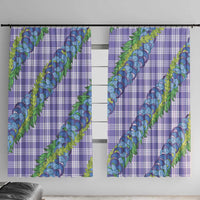Hawaii Jade Vine Lei Window Curtain Aloha Palaka Motif - Purple LT14 With Hooks Purple - Polynesian Pride