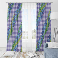Hawaii Jade Vine Lei Window Curtain Aloha Palaka Motif - Purple LT14 - Polynesian Pride