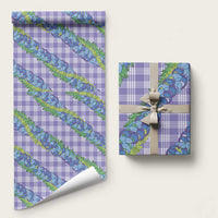 Hawaii Jade Vine Lei Wrapping Paper Aloha Palaka Motif - Purple LT14 58" × 23" Purple - Polynesian Pride