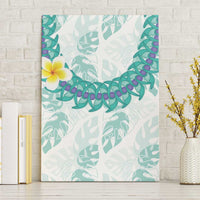 Jade Vine Lei Hawaii Canvas Wall Art Aloha Seamless Tropical Leaves LT14 Without Frame White - Polynesian Pride