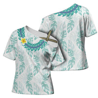 Jade Vine Lei Hawaii Cross Shoulder Shirt Aloha Seamless Tropical Leaves LT14 - Polynesian Pride