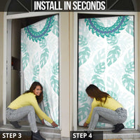 Jade Vine Lei Hawaii Door Cover Aloha Seamless Tropical Leaves - Polynesian Pride