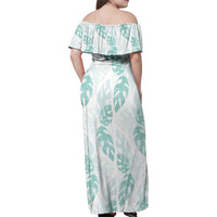 Jade Vine Lei Hawaii Family Matching Off Shoulder Maxi Dress and Hawaiian Shirt Aloha Seamless Tropical Leaves - Polynesian Pride